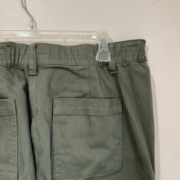 J.Jill Cargo Pants 15P Sage Green Stretch Embroidered Pockets Ankle Utility - Picture 7 of 8